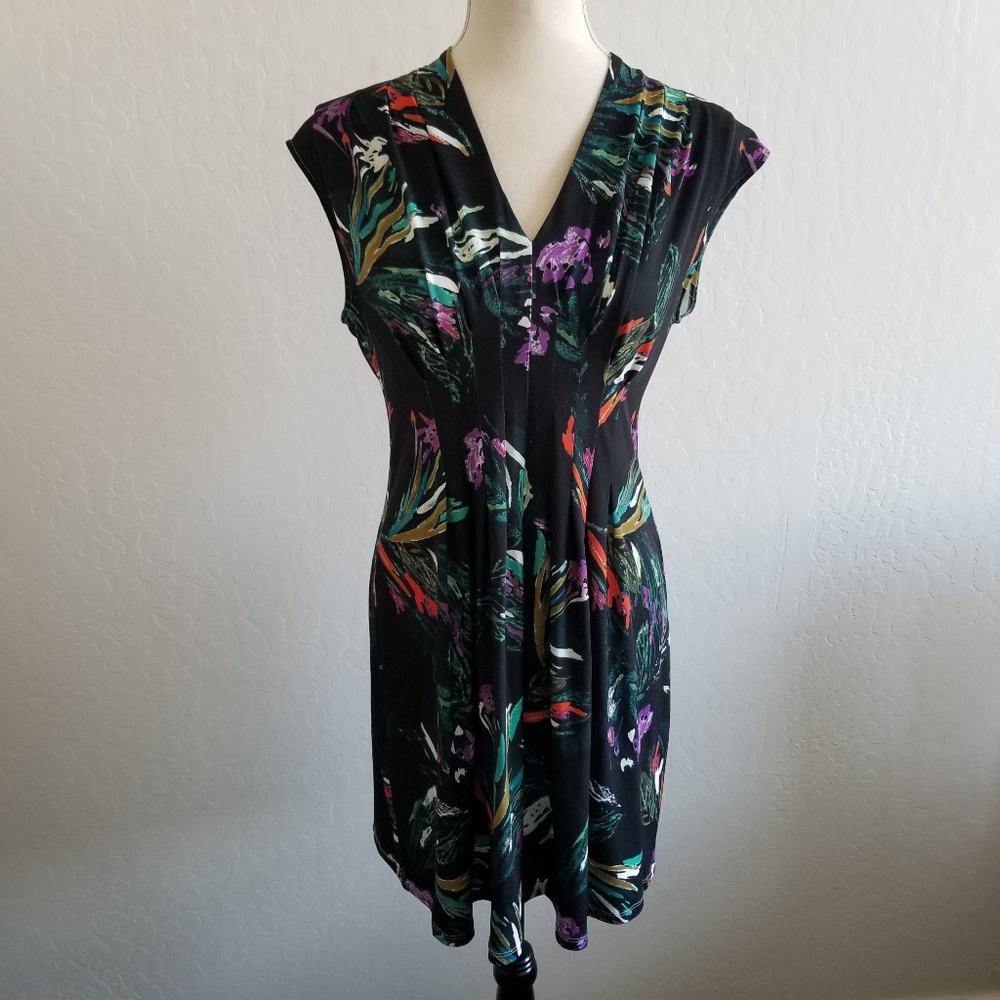 Catherine Malandrino floral pleated dress